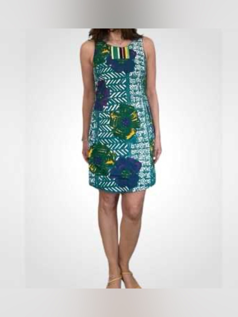 Vanessa Virginia Anthro Hibiscus Floral Shift Lined Dress Womens Size 2